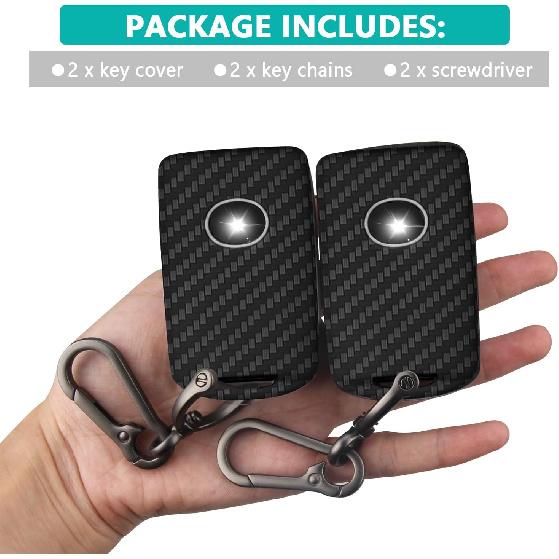 2Pcs 4 Buttons Silicone Rubber Key Fob Cover Compatible With 2025 2024   Mazda 3 6 CX-3 CX-5 CX-9 CX-30 CX-50 CX-90 MX-5 Miata MX-30 EV Carbon Fiber