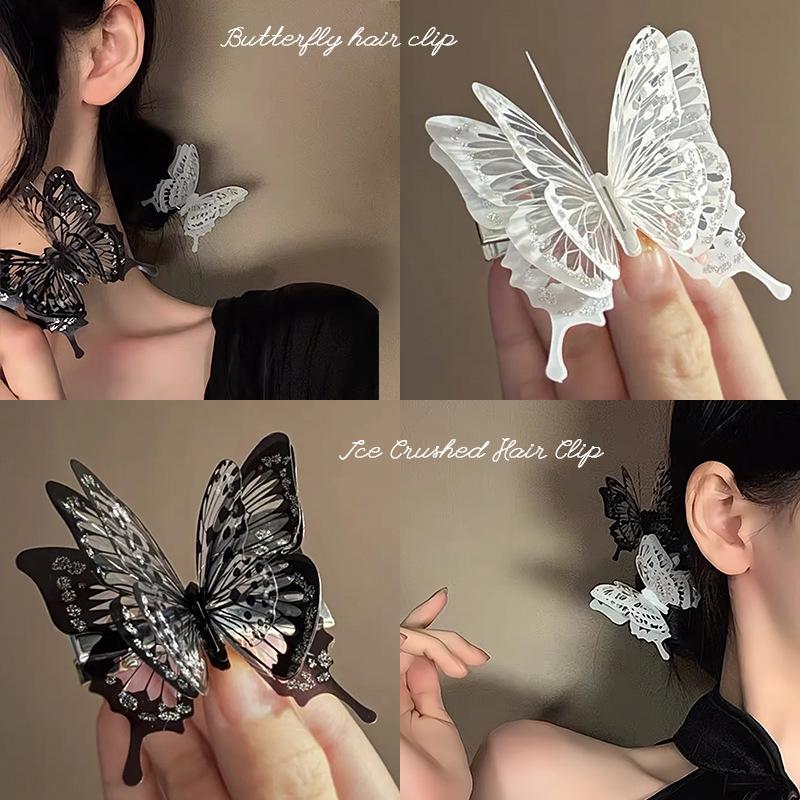 

2024 Super Fairy 3D Butterfly Ice Shard Hair Clip: Elegant Women s Headwear