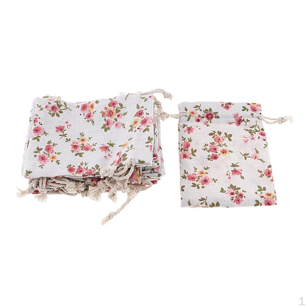 

12 Pack Bags Drawstring Muslin Bag for Wedding Party Favor and DIY Craft Flower