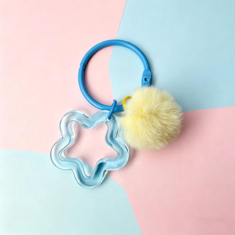 Transparent Acrylic Pentagram Bell Keychain Pendant - Stylish Women's Bag Ornament & DIY Accessory