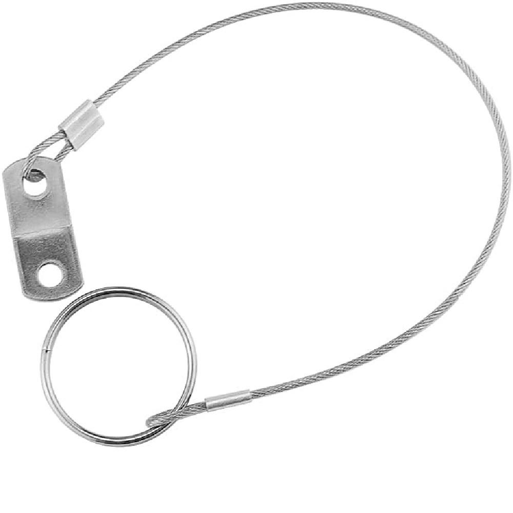 2-Pack 304 Stainless Steel Safety Lanyards – 240mm Rubber-Coated Quick-Release Clip – 40lb Capacity For Marine, Sports, Outdoor – Rustproof