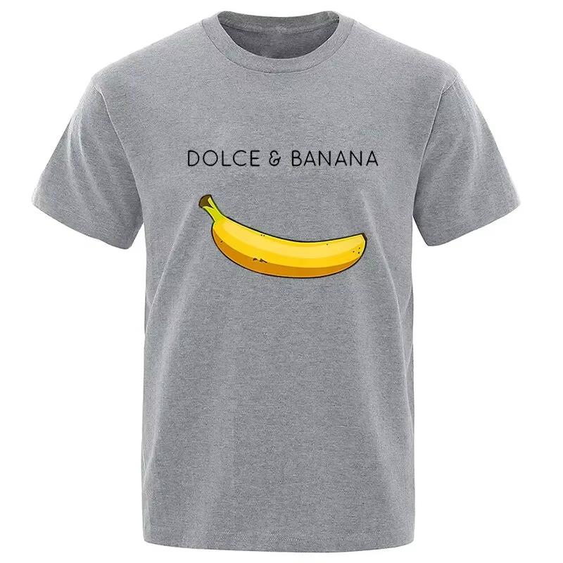 Summer Mens Tshirt High Quality 100 Funny Banana Printing Casual Loose Oneck Men Short Sleeve Tshirt Male Tees Tops