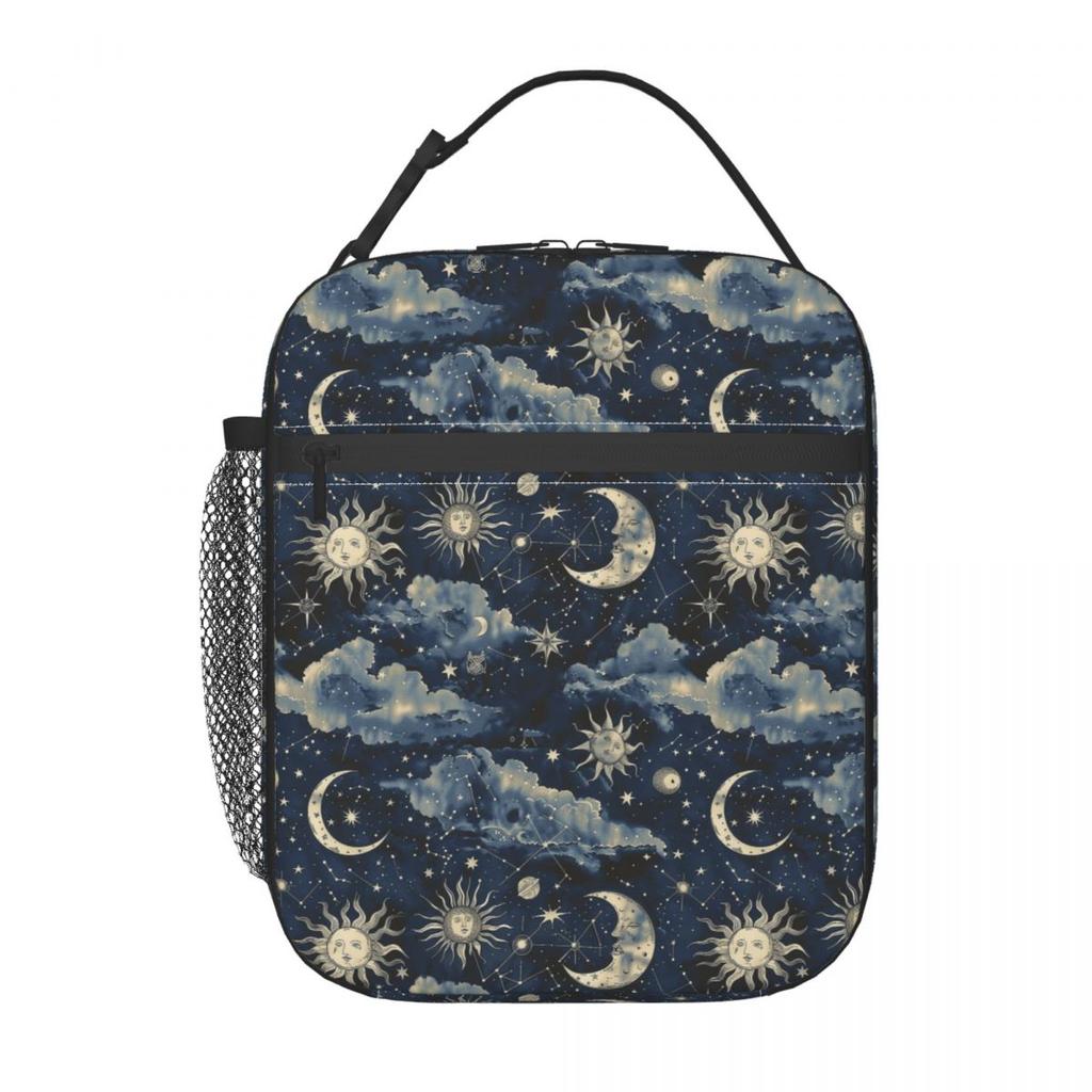 Sun And Moon Pattern Insulated Lunch Bag for Women Children Leakproof Food Boxes Thermal Lunch Box Tote