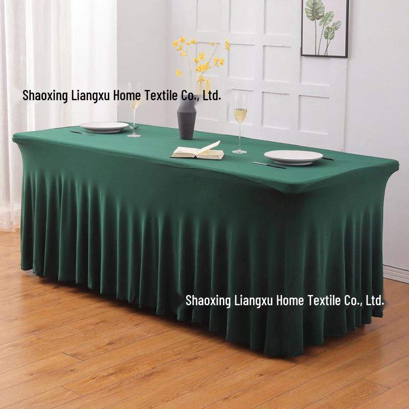 6FT Rectangular Stretch Table Cover with Jellyfish Skirt for Weddings and Banquets