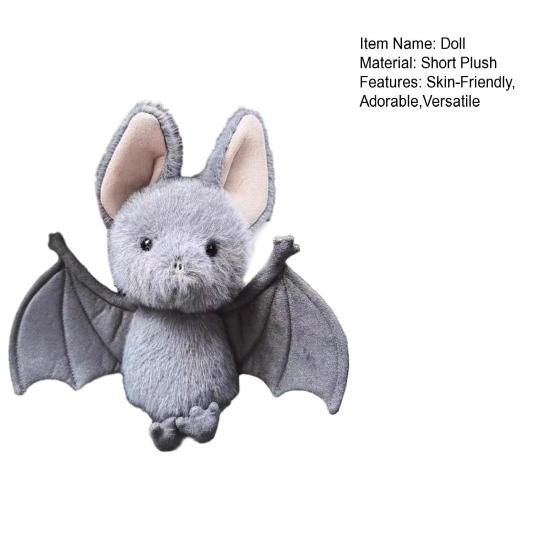 Grauwige Vleermuis Pluche Speelgoed, Ondersteboven Hangend Knuffeldier, Creatieve Halloween Decoratie voor Autospiegel, Verzamelbaar Cadeau voor Kinderen