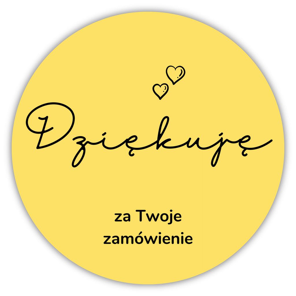 Naklejki Na Świece "Dziękuję - Żółte" 4 Sztuki