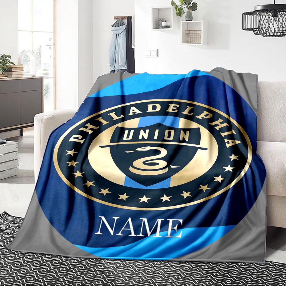Custom Name Portsmouth FC Crest blanket for Couch & Bed, Plush Cozy Fuzzy Blanket Super Soft & Warm Blankets for Fall and Winter. 0908261