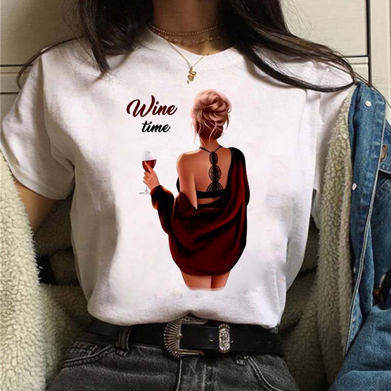 Maycaur camiseta feminina casual nova engraçada mulher negra topo t harajuku 90s moda em torno do pescoço manga curta senhora t camisa roupas