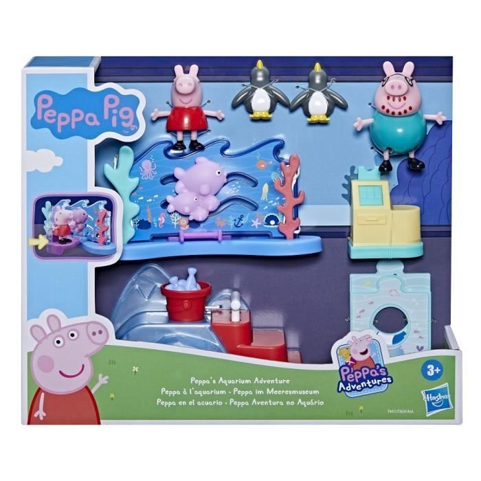 Jouet préscolaire peppa pig à l'aquarium avec 4 figurines et 4 accessoires