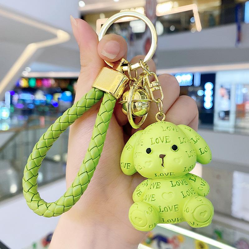 Resin Sitting Position Love Dog Keychain Exquisite Couple Doll Keychain Bag Pendant Small Gift