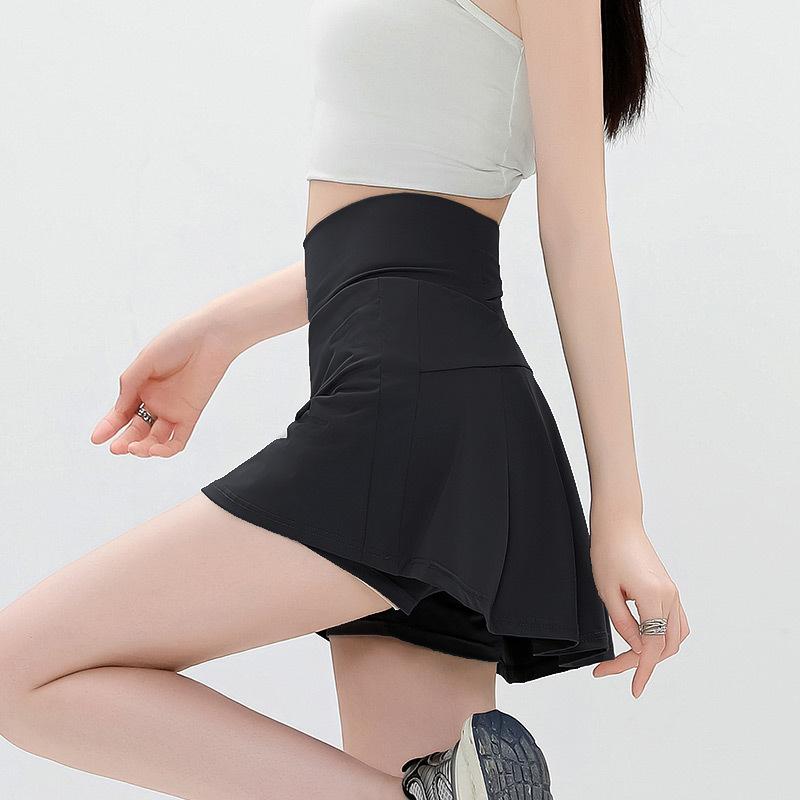 Anti-exposed Yoga Buttocks and Fitness Badminton High Waist Pocket Tennis Skirt for Women Training Running Sports Skirt
