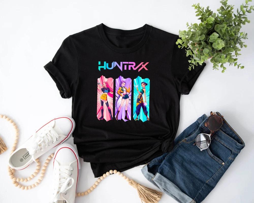 Kpop Hunters Tshirt Demon Huntrix Fan Gift Anime Cartoon Style Unisex Top Tee S