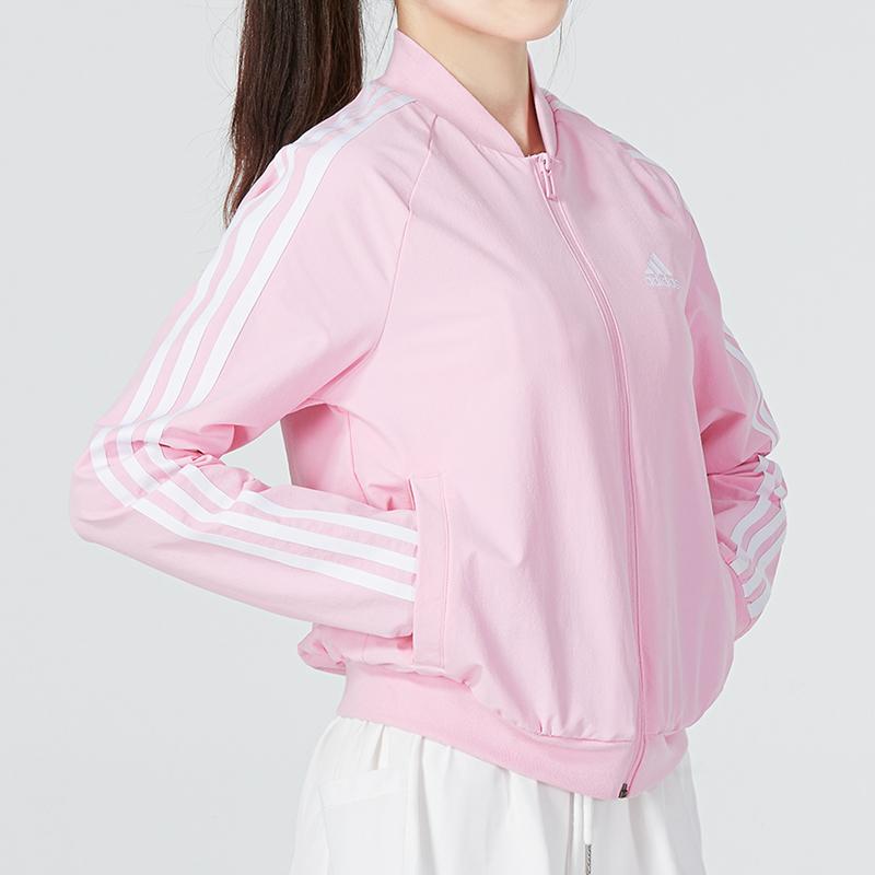 Adidas Klassische 3-Streifen-Logo-Sport-Freizeit-gewebte atmungsaktive Jacke Frauen Jacke Rosa HL4448