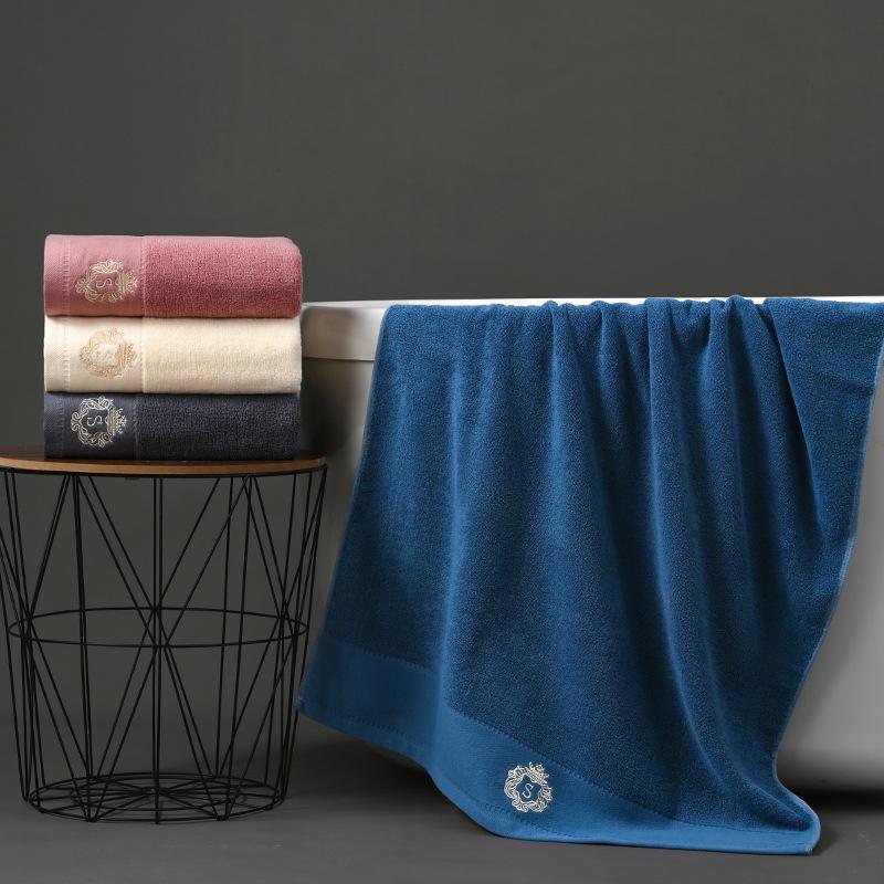 Premium Large Class A Pure Cotton Bath Towel 70x140cm, Thickened with Polyester-Cotton LOGO, Ideal for Beach or Gift, Supermarket Class B