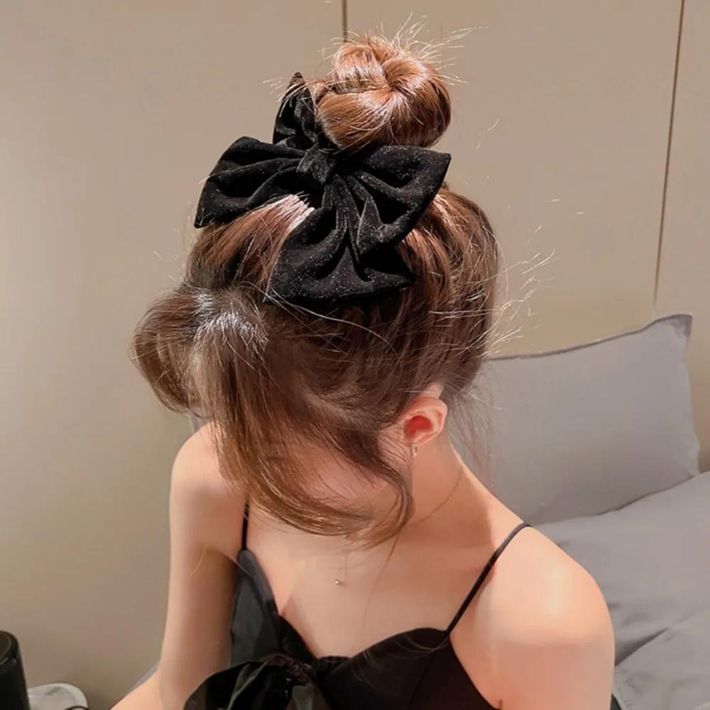 Red Velvet Big Bow Hair Clip with Hairpin, Gentle Girl, Princess, Head, Back of Head, Top Clip, Bangs Clip