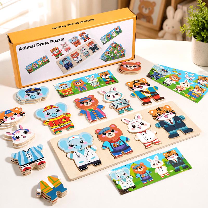 Children s Animal Paradise Puzzle & Dress-Up Logic Game