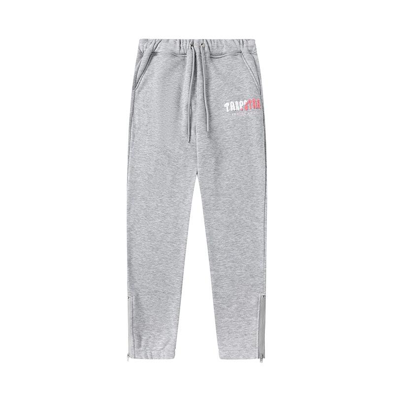 Trapstar towel embroidered letters fleece-lined zipper jacket, hooded sweatshirt pants, couple set