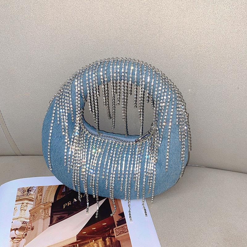 Sweet and Cool Sequin Bag, Women's New Fashion Chain Crossbody Bag Niche Design Luxury Armpit Shoulder Bag Dinner Party Handbag