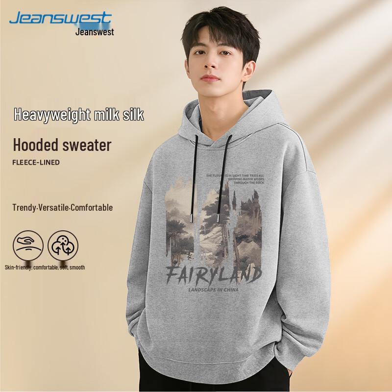 Jeanswest Men s Trendy Heavyweight Round Neck Sweatshirt L