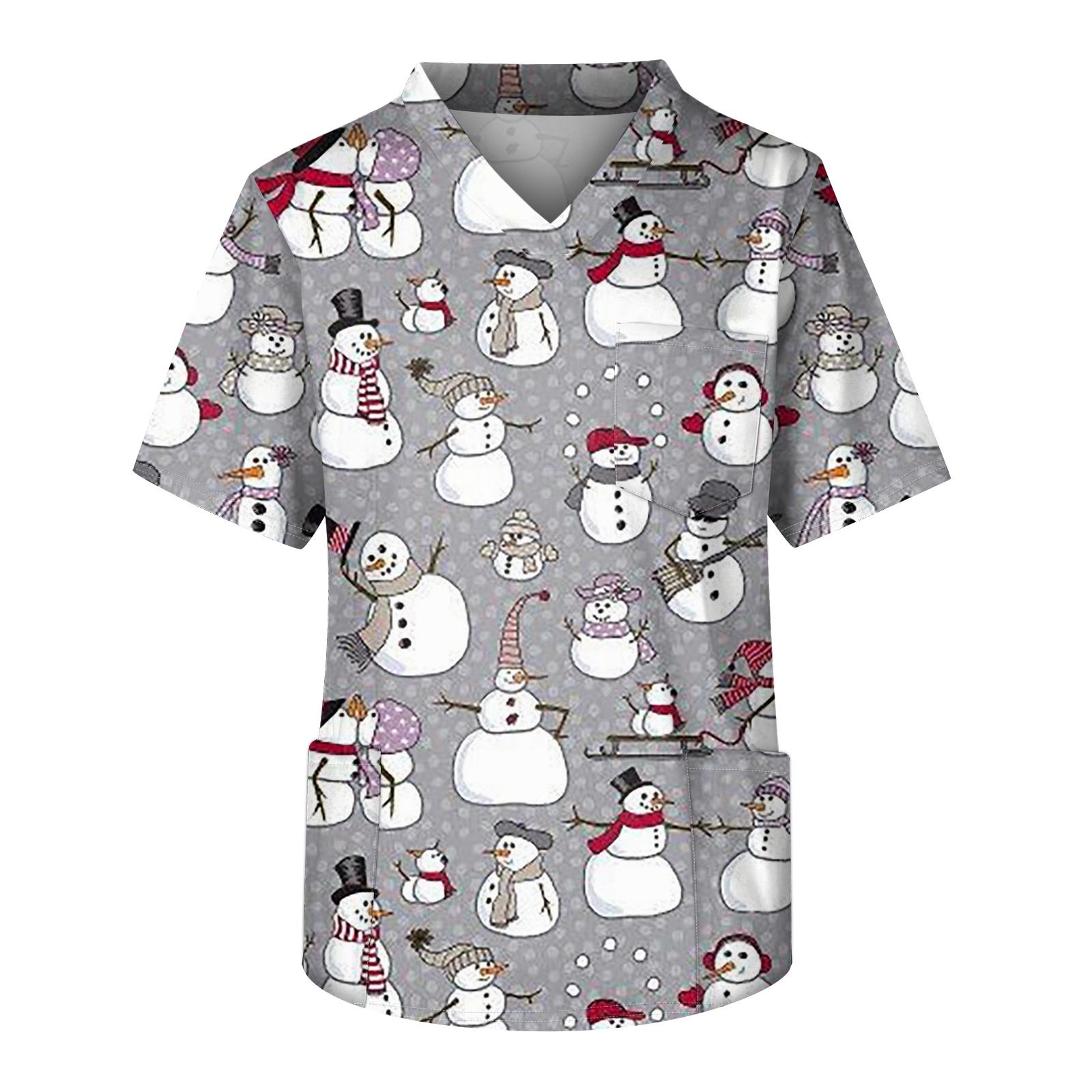 

Мужская рабочая блузка с короткими рукавами и v-образным вырезом с принтом, топ с нагрудным карманом L