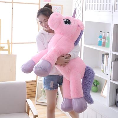 110cm New Giant Size Unicorn Plush Toys Pink& White Unicorn Stuffed Animal Horse Toy Soft  Doll Surprise Gift for Children