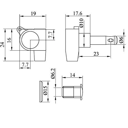 Kikutani Guitar Tuning Pegs, Rotomatic Type, Straight 6, Chrome, GM-ST3, for Electric and Acoustic Guitars