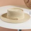 Vintage flat-top straw hat children, new spring and summer seaside vacation sunshade top hat, sunscreen sun hat