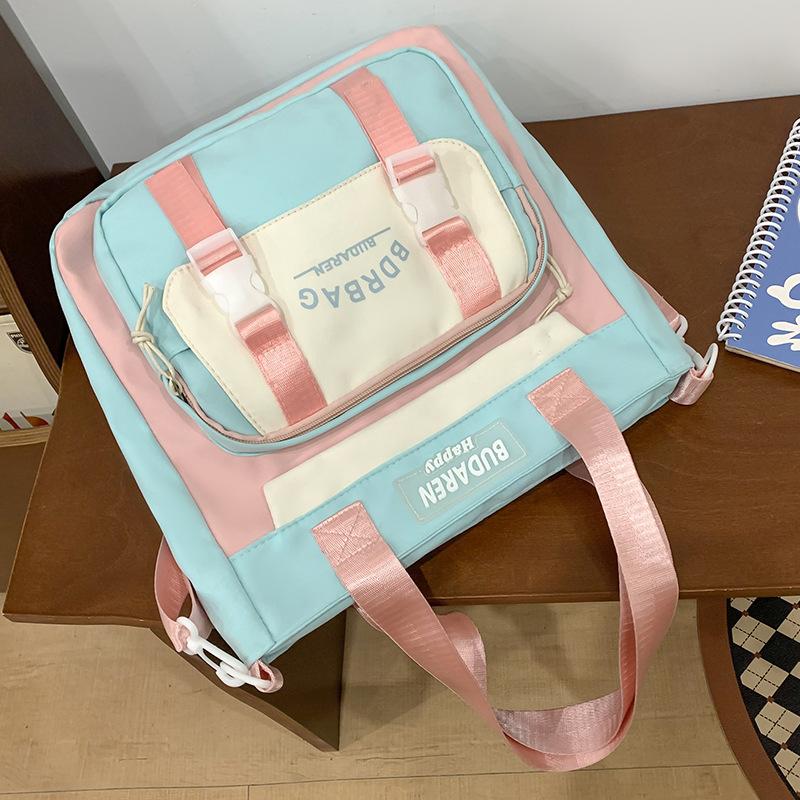Schoolbag Children Elementary School Girls Junior High School Students Large Capacity Color Blocking Large Capacity Backpack