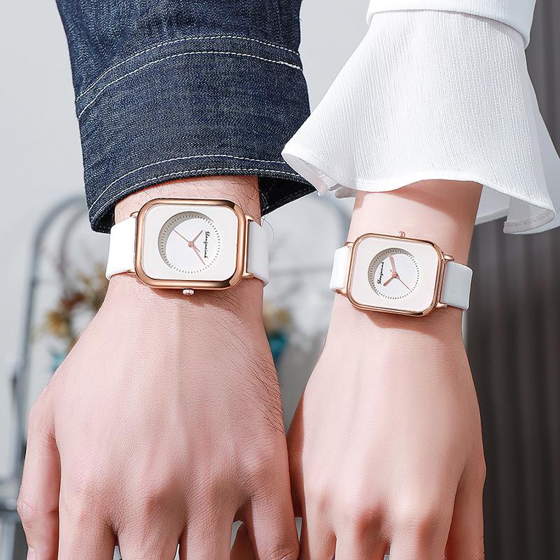 Student Watch Women'S Watch Casual Square Temperament Quartz Silicone Tape Women'S Watch