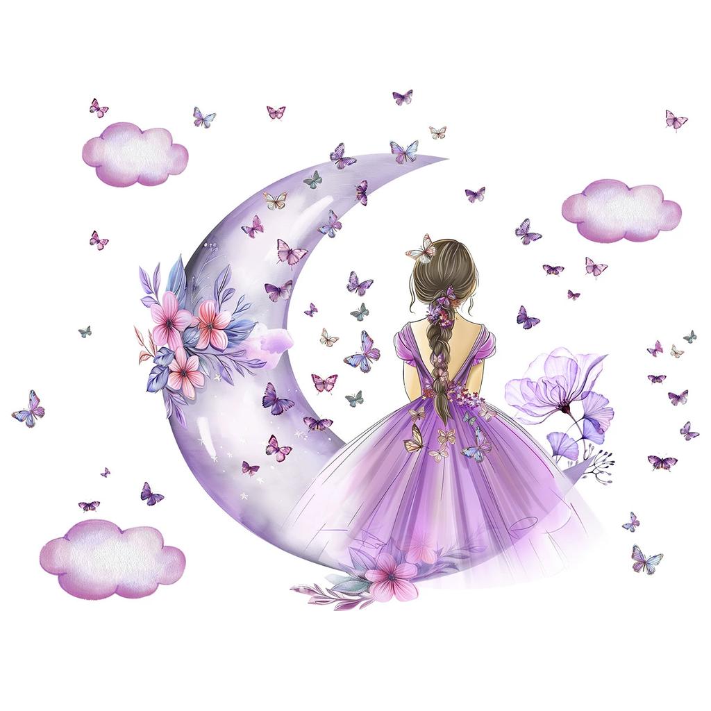 Cartoon Cute Rabbit Hot Air Balloon Clouds Large Wall Stickers for Kids Room Living Room Nursery Decoration Children Wall Decals