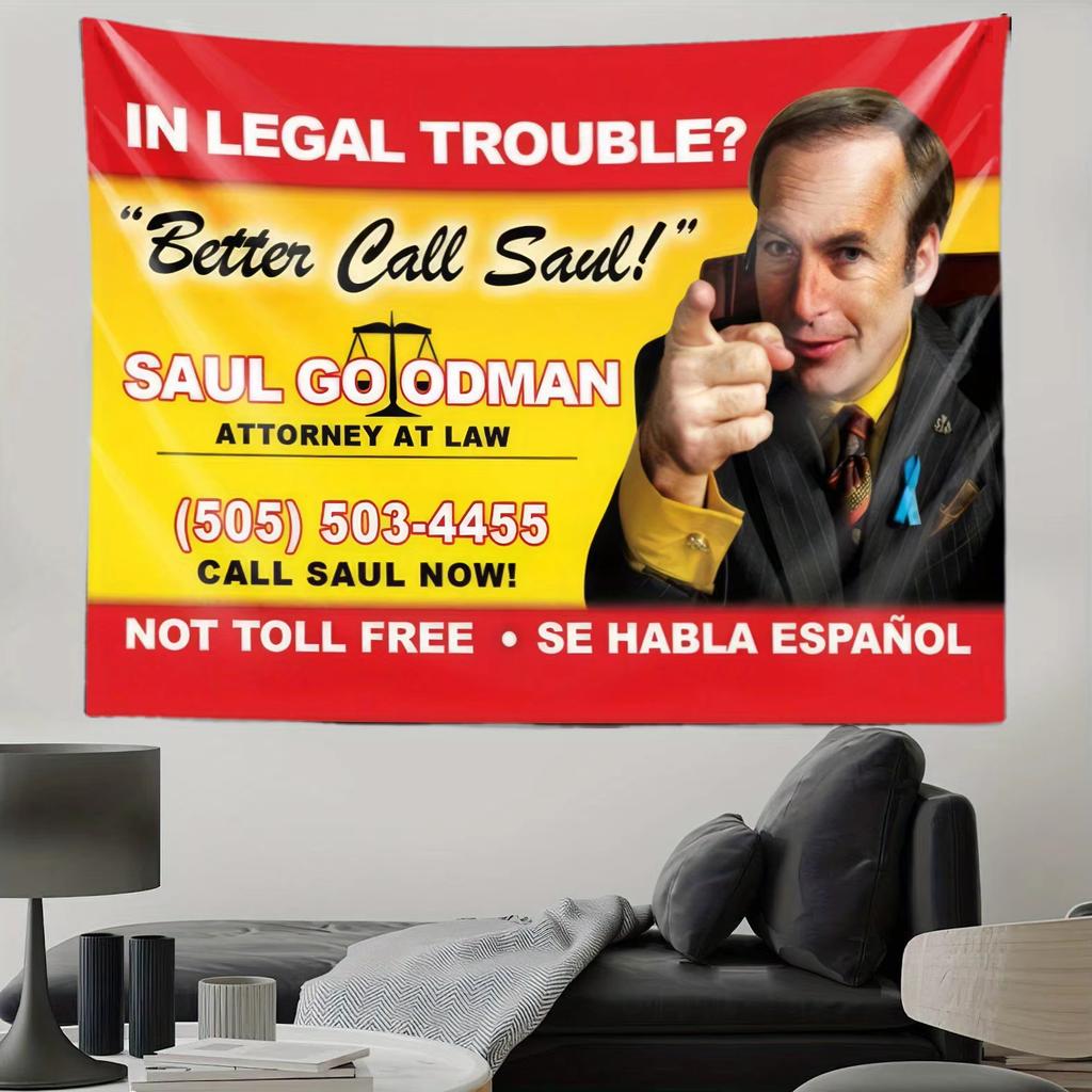 Saul Goodman Better Call Saul Funny Tapestry, Soft Lightweight Portable Wrinkle Resistant Wall Hanging For College Dorm