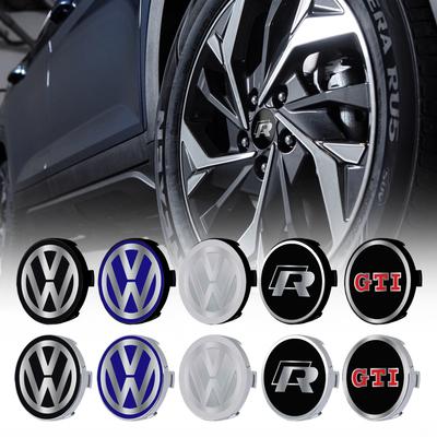 DKRSE1 4pcs 60/63/68mm Car Wheel Center Hub Cap Rim Cover For Golf 4 Mk5 Passat B8 B5 VW GTI Sharan Polo Tiguan R Line Caddy