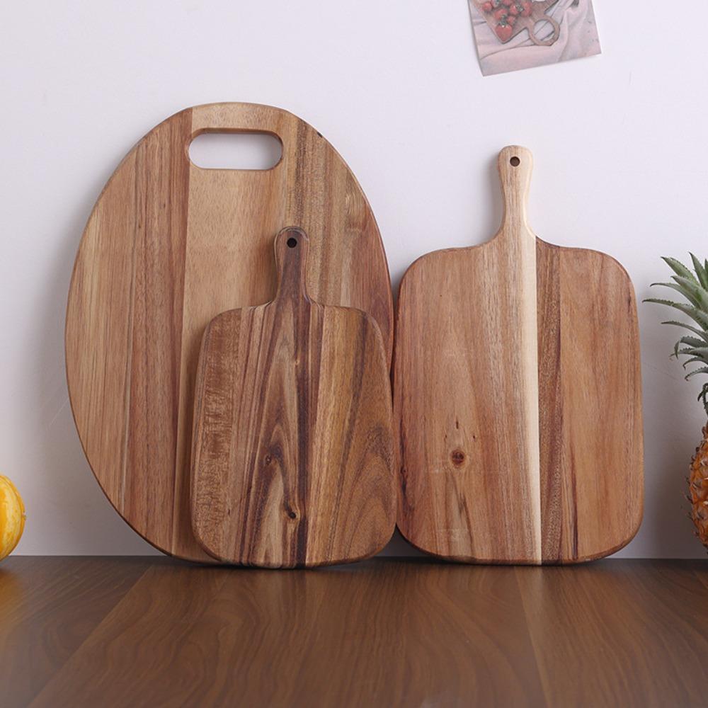 Exquisite Wooden Chopping Blocks Natural Pizza Tray Fruit Tray Cutting Board  Living Room