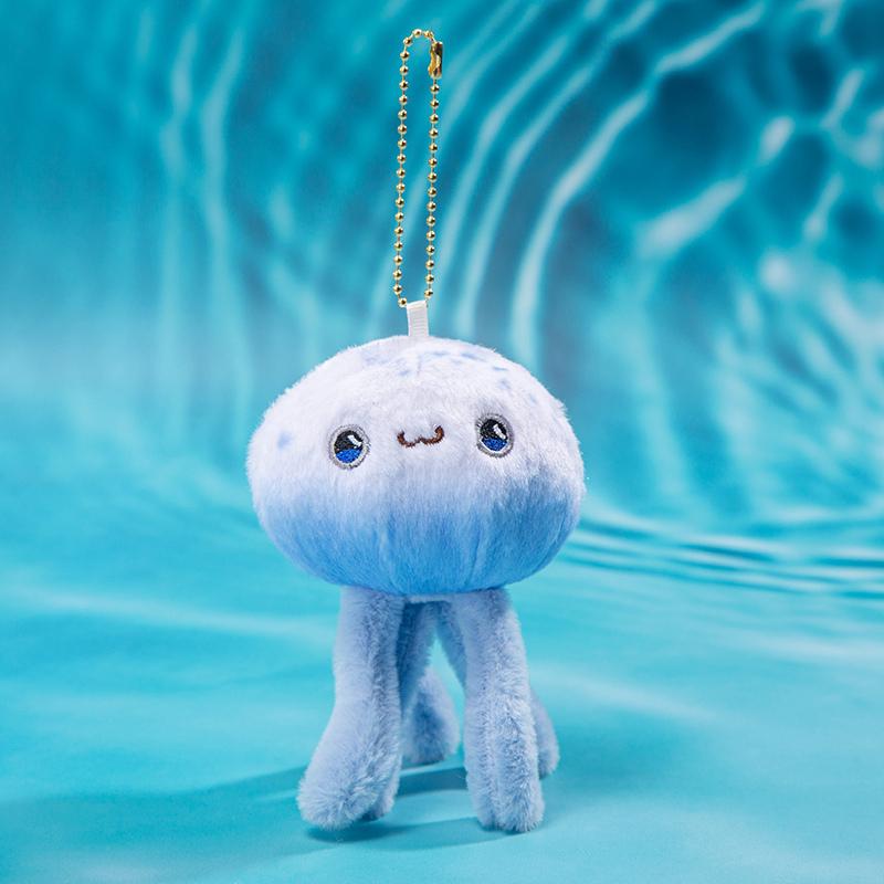 Creative Marine Animal Plush Pendant Cartoon Crab Octopus Sardine Devil Fish Stuffed Doll Bag Accessories Keychain Kids Gifts