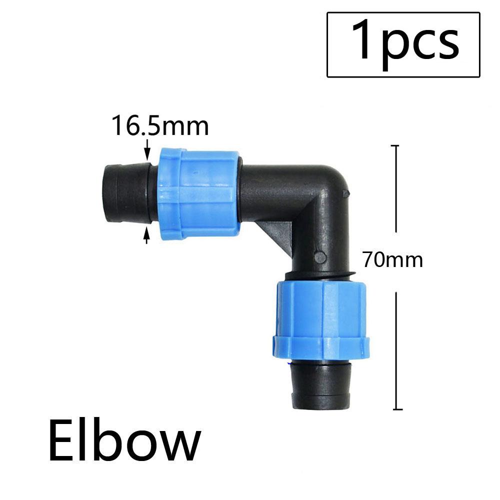 16mm Micro Irrigation Drip Tape Connectors Tee Repair Elbow End Plug Tap Fittings Locked Hose Joints Greenhouse Coupler
