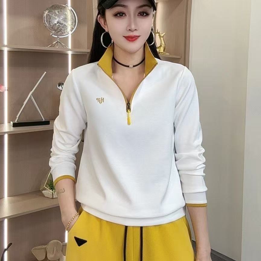 Neues Mutter Frühlingsmodisches Basic-Shirt für Damen Slim und vielseitig Langarm T-Shirt Sweatshirt Unterwäsche Top