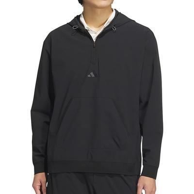 Adidas Golf Beyond the Course Water-Repellent Ripstop Half-Zip Long Sleeve Hoodie, Black