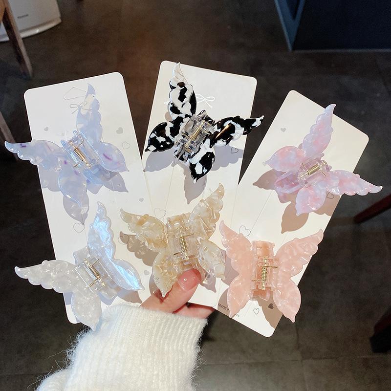 French Style Acetate Butterfly Hair Claws Colorful Hair Styling Tools Accessories Retro Elegant Hair Clamps Women Sweet Hairpins