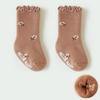 Infant Kids Girl Terry Cotton Socks Baby Ruffles Vintage Color Anti-slip Floor Socks 0-5Y Baby Mid-tube Leg Warmers for Princess