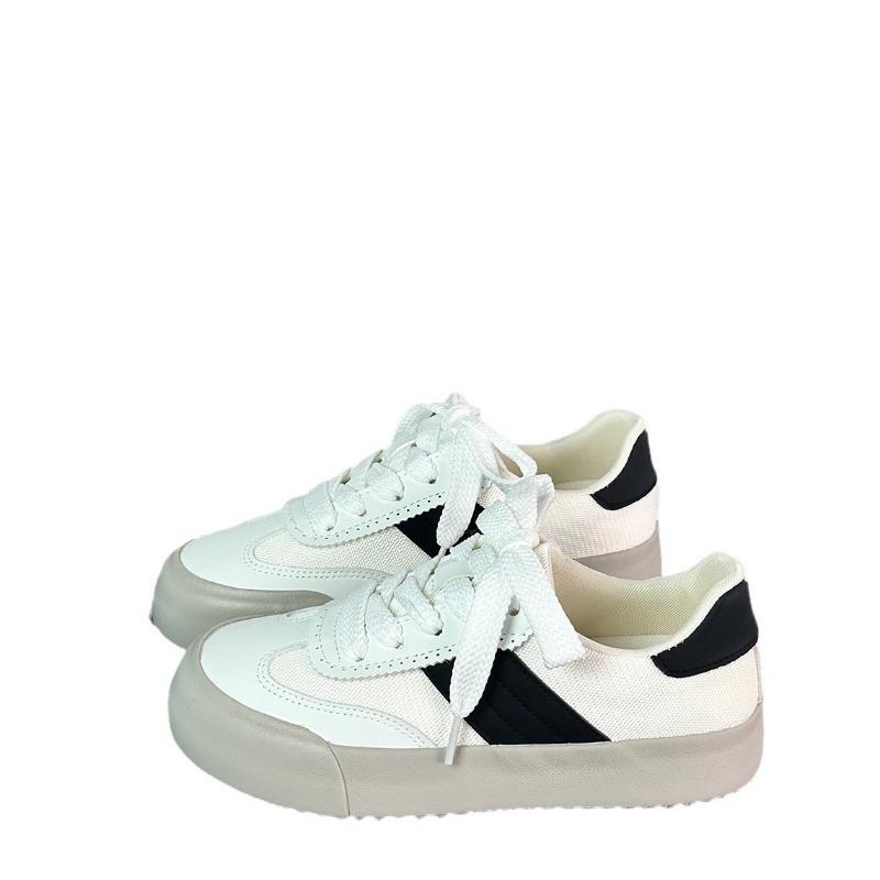 2 Women's Shoes Summer Breathable Low-top Flat-bottomed Ivory White Board Shoes Versatile Color Matching Ivory White