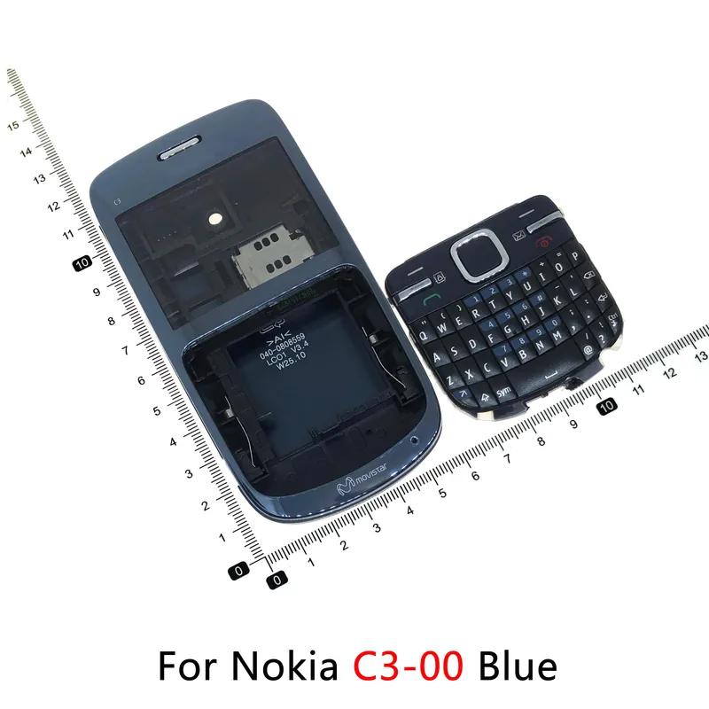 For Nokia 6300 C3 C3-00 C5 C5-00 6303 Battery Back Cover Front Keyboard Housing Case
