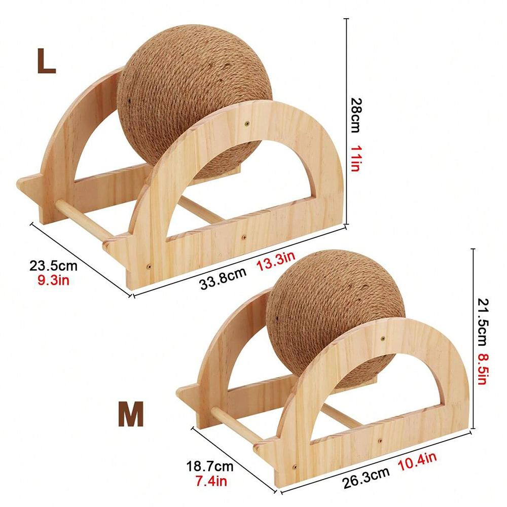 Cat Scratcher Möbler Sisal Rep Ball med träställ Leksak Kattunge Klättring Scratcher Slipa tassar Skrapeleksaker