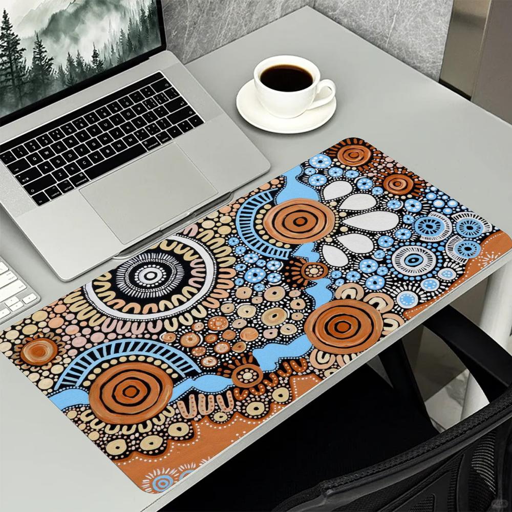 Boho Ethnic Mandala Pattern Extended Gaming Mouse Pad Nonslip Rubber Base Large Desk Mat Keyboard Mouse Pad For Laptop Pc