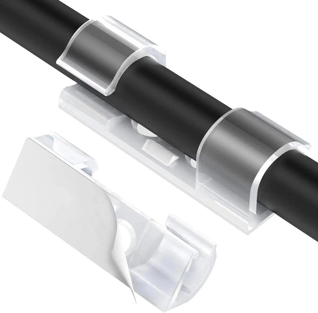 20-40PCS Cable Organizer Clips Cable Management Wire Manager Cord Holder USB Charging Data Line Bobbin Winder Wall Mounted Hook