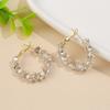 Elegant Personality Creative Fashion Trendy Exquisite Irregular Shining Zircon C-shaped Earrings Party Wedding Zircon Gift