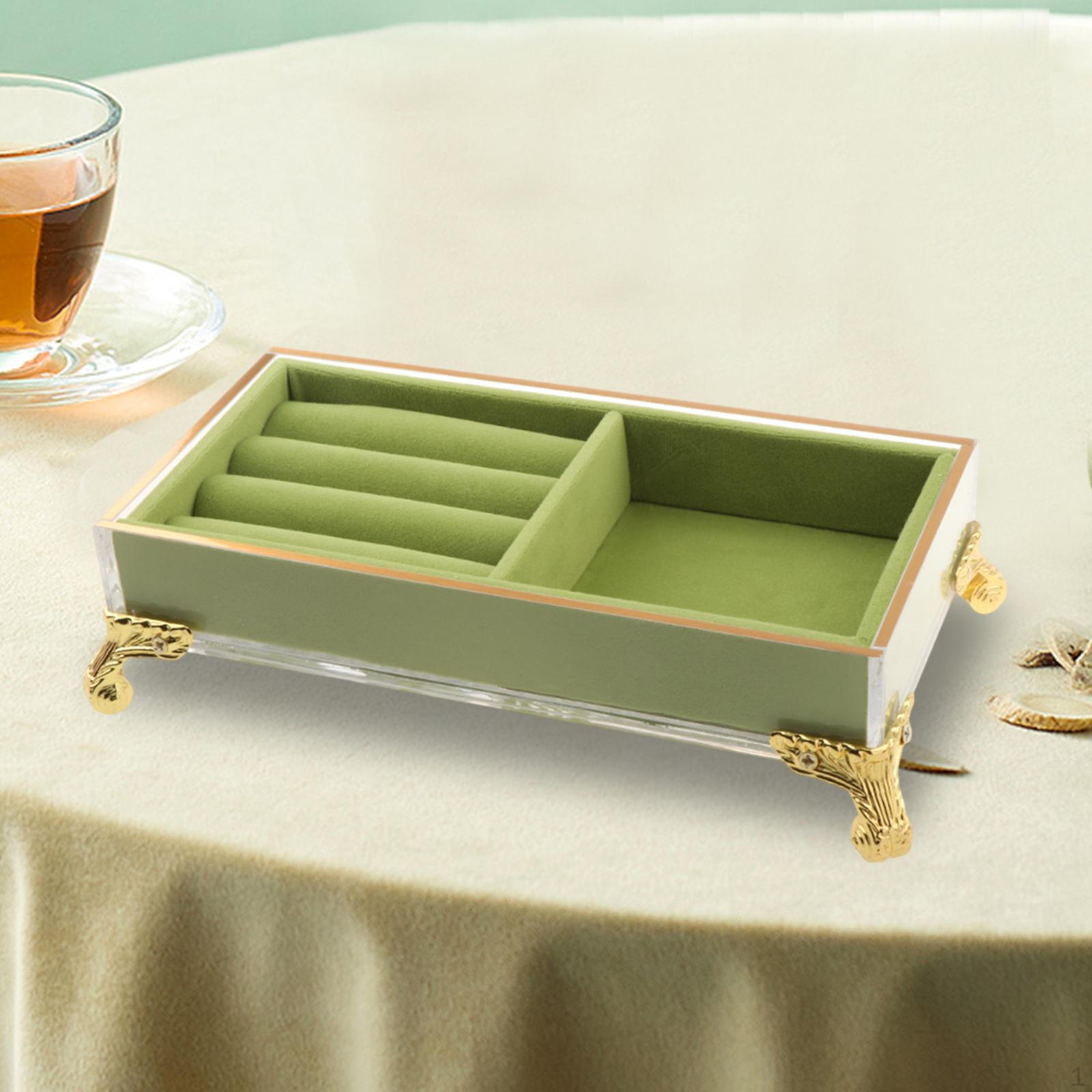 

Держатель для колец, органайзер для ювелирных изделий, небольшой элегантный поднос для хранения, подставка для домашнего стола w Square Space Green