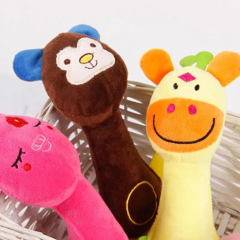 Squeaky Plush Chew Toys For Dogs And Cats Durable Smiley Animal Teethers With Bite Resistant Design Pet Supplies