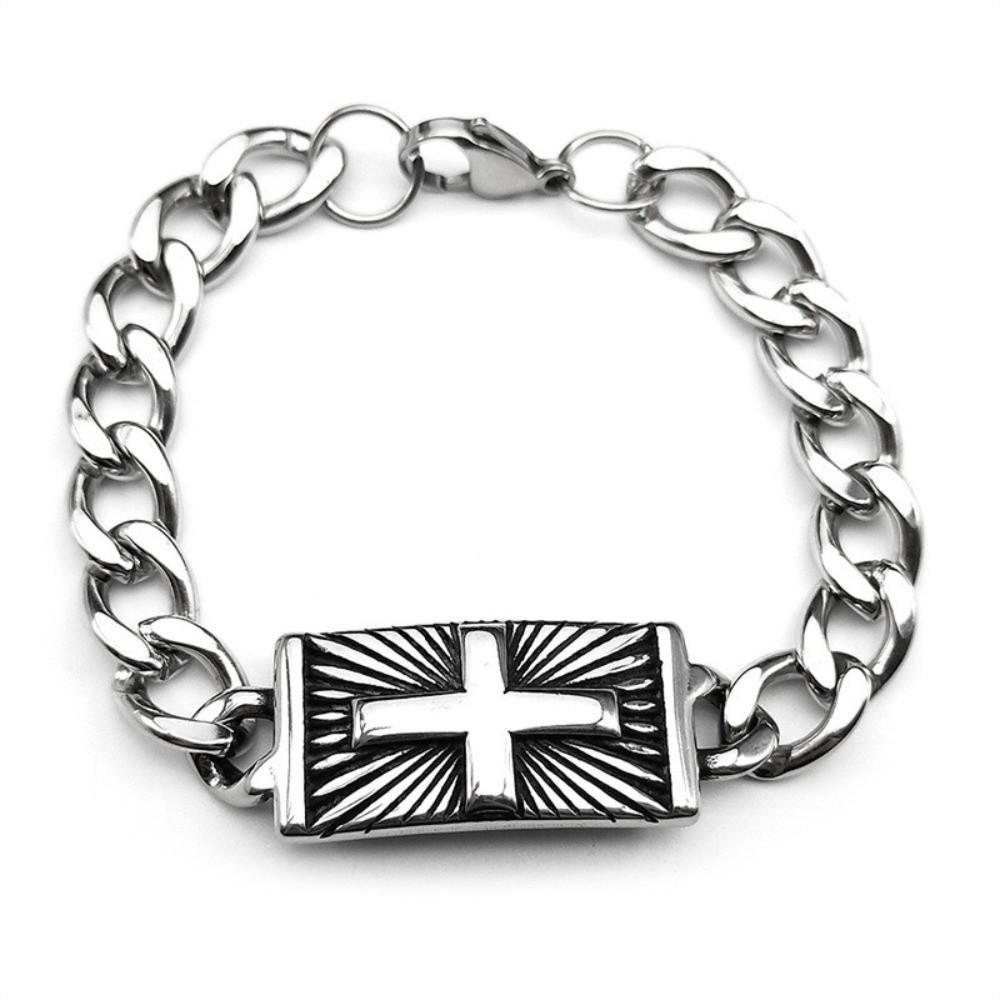 Creative Simple Cross Bracelet Stainless Steel Classic Hand Chain Elegant Bracelets Jewelry Accessories