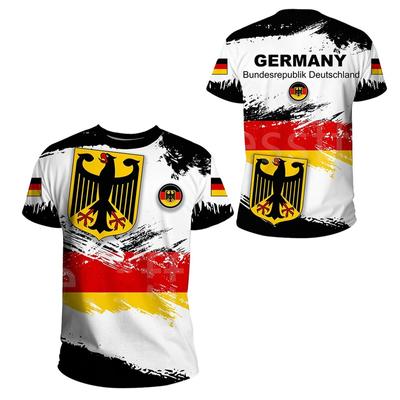 Grafisches T-Shirt mit Deutschlandflagge für Herren 3D-gedrucktes Sommer-Sport-Fitnessstudio-T-Shirt Übergroße Herrenbekleidung Harajuku-Mode Streetwear-Tee