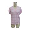 Summer Women's Holiday Style Solid Colour Fashion Loose Lace V-Neck Bat Short Sleeve T-Shirt